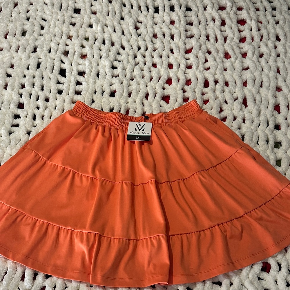 Women's Vibrant Orange Skater Skort